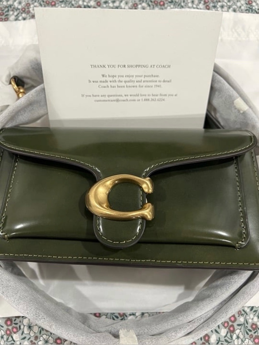 NEW! *MINT CONDITION* SOLDOUT COACH Spazzolato Leather Tabby Bag 26 OLIVE